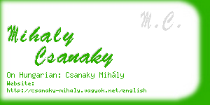 mihaly csanaky business card